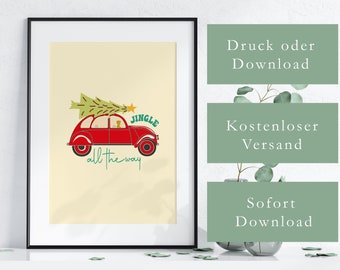 Weihnachts Auto mit Tannenbaum , Weihnachtsdeko , Weihnachtsdeko , weihnachten Tannenbaum Auto