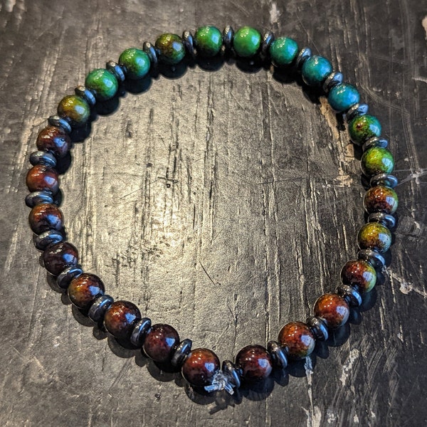 Color Changing Mood Beads and Hematite Bracelet