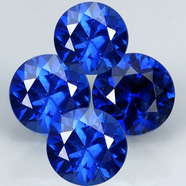 Natural Blue Sapphire ~ 2.50 mm Round Diamond Cut 1,2,3,4Pcs Lot ~ 100%Genuine Nice Collection! Excellent Color and Quality for Jewellers!!