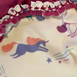 Fleece Tie Blanket - Unicorns