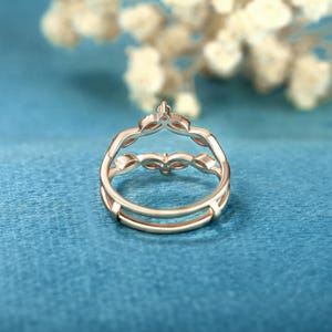 Curved Solid gold Enhancer ring Double Diamond wedding band Anniversary gift Moissanite Stacking Matching Enhancer Guard Jacket Band promise 10k/14k/18k white gold yellow gold rose gold sterling silver 925 platinum rose gold plated yellow gold plated