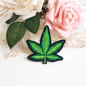 Marijuana Cannibus Weed Embroidered Iron On Patch