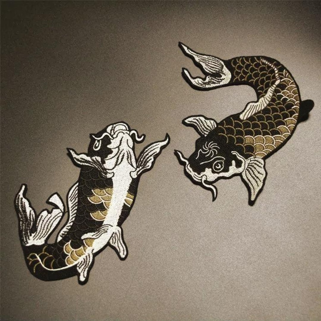 Japanese Koi Fish Embroidered Iron on Patch - Etsy