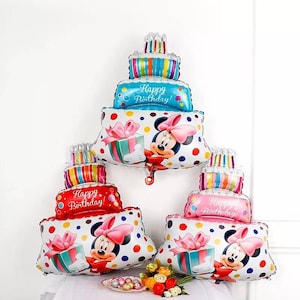 Birthday Minnie Mickey Cake Balloon