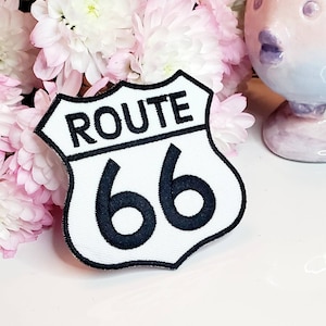 Route 66 Highway Embroidered Iron On Patch