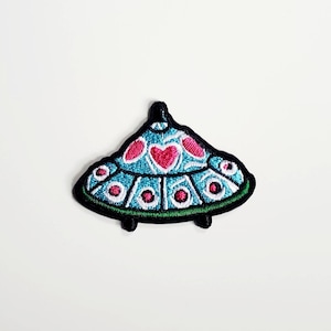 Cute UFO Spaceship Embroidered Iron On Patch