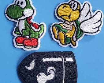 Parches termoadhesivos bordados de las Tortugas Yoshi (3 unidades)
