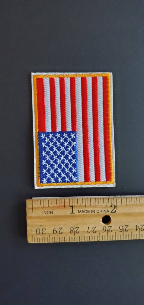 Toppa Ricamata Con Bandiera Americana Rosso Nero Retro Stati Uniti Militari Sottomessi~p113154291 - Foto 7