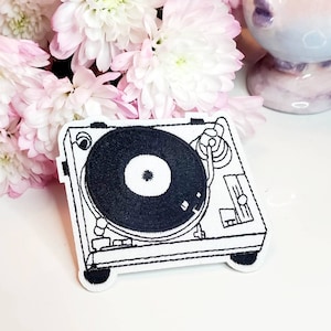 DJ Turntable Record Player Embroidered Iron On Patch