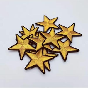 10 stuks geborduurde strijkpatches met sterren (3,8 cm)