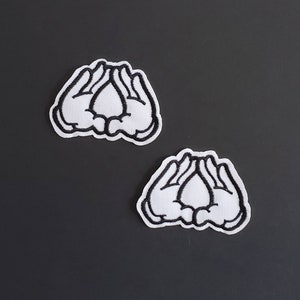 2pcs Illuminati Triangle Hands Embroidered Iron On Patches
