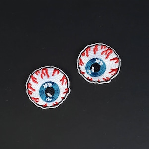 Bloodshot Eyeballs Embroidered Iron On Patches - 2pcs