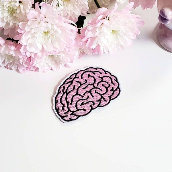 Brain Embroidered Iron On Patch