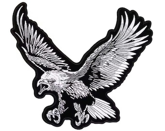 Large Eagle Embroidered Iron On Patch (10"x11.5")