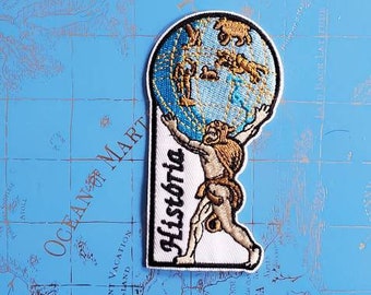 Atlas Globe Loteria Embroidered Iron On Patch