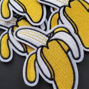 Banana Peeled Embroidered Iron On Patches