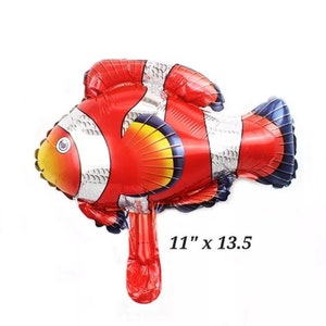 5pcs Clown Fish Aluminum Balloons