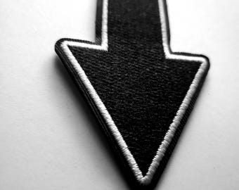 Black Arrow Embroidered Iron On Patch (2" x 3")