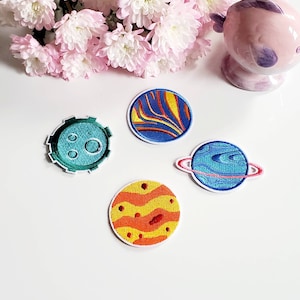 4pcs Planets Embroidered Iron On Patches