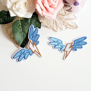 2pcs Little Pony Lightning Wings Embroidered Iron On Patches