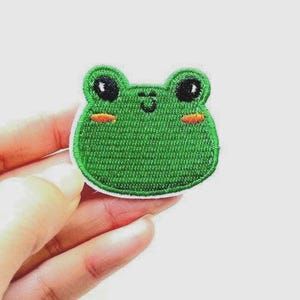 Cute Kawaii Frog Embroidered Iron On Patch