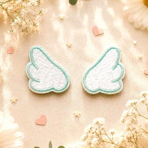 Embroidered Wings Iron On Patches – 1 Inch Appliques (2pcs)