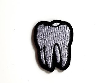 Tooth Iron On Embroidered Patch