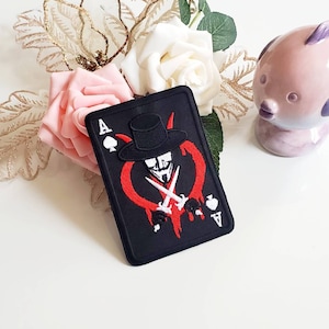 Vendetta Ace of Spade Black Card Gestickter Aufnäher zum Aufbügeln