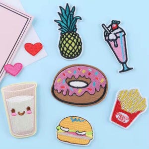 8pc Adorable Cute Bundle Embroidered Iron On Patches