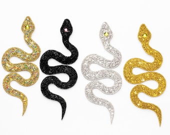 Fer à repasser avec gros diamants serpent strass 10"