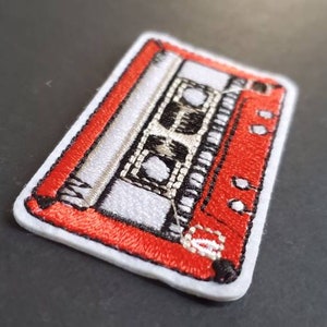 Retro 80's Cassette Tape Embroidered Iron On Patch