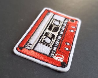 Retro 80's Cassette Tape Embroidered Iron On Patch