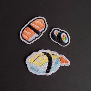 3pcs Sushi Embroidered Iron On Patches