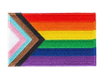 Progress Rainbow Pride LGTQIA Flag Embroidered Iron On Patch