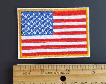 Toppa Ricamata Con Bandiera Americana Rosso Nero Retro Stati Uniti Militari Sottomessi~p113154291