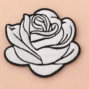 Silky Rose Embroidered Iron On Patch
