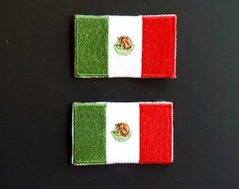 2pcs Mexican Flags Embroidered Iron On Patches