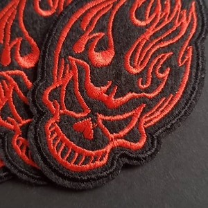 Inferno Red Devil Embroidered Iron On Patch