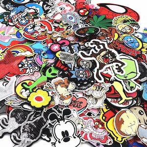Popular Cartoons Anime Random Embroidered Iron On Patches - 20pcs