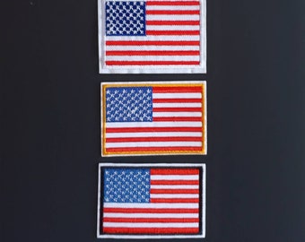 USA American Flags Embroidered Iron On Patches