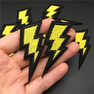 2pcs Lightning Bolts Embroidered Iron On Patches