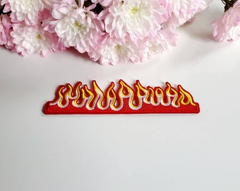 Fire Flames Embroidered Iron On Patch