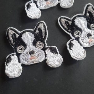 Cute French Bulldog Puppy Embroidered Iron On Patches