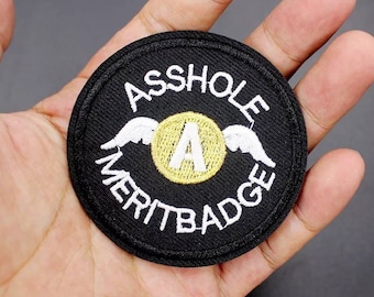 Distintivo de Mérito "Babaca" - Patch Bordado Engraçado para Passar a Ferro