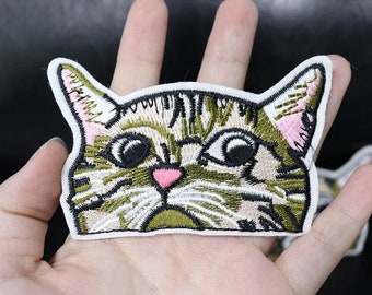 Patch bordado de gato de bolso