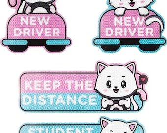 Magnete riflettente per auto "Kitty Cat New Driver"