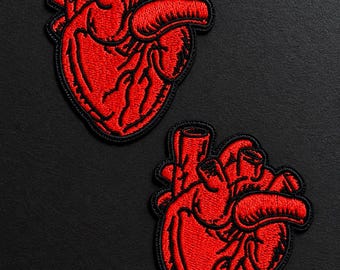 3D Hearts Embroidered Iron On Patches - 2pcs