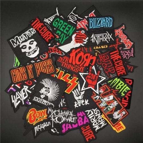 Random Metal Rock Rap Bands Embroidered Iron on Patches Bundle - Etsy