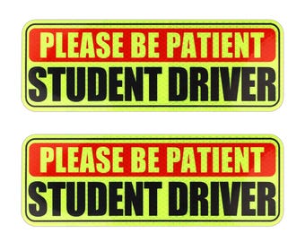 New Student Driver Magnetic Car Signs (2 Pack) – Reflective Safety Decals