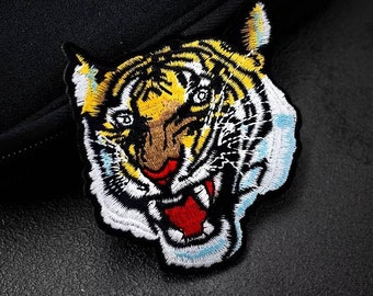 Tiger Head Embroidered Iron On Patch